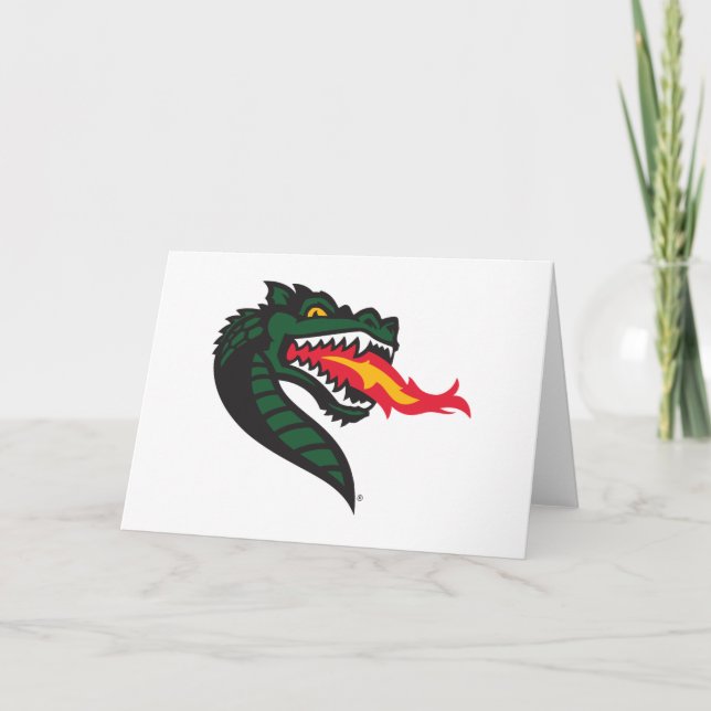 UAB Blazers Fire-Breathing Dragon Mascot Logo Card (Front)