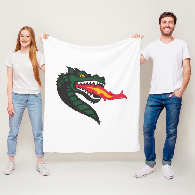 UAB Blazers Fire-Breathing Dragon Mascot Logo Fleece Blanket (In Situ)