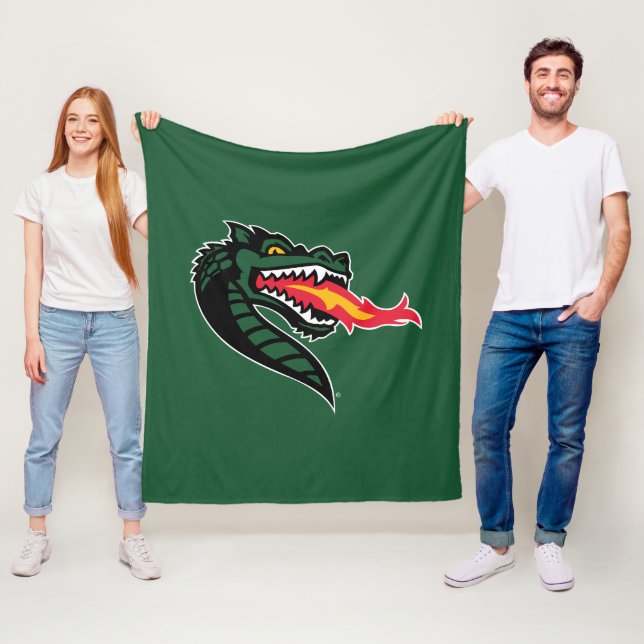 UAB Blazers Fire-Breathing Dragon Mascot Logo Fleece Blanket (In Situ)