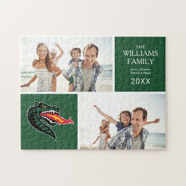 UAB Blazers Fire-Breathing Dragon Mascot Logo Jigsaw Puzzle (Horizontal)
