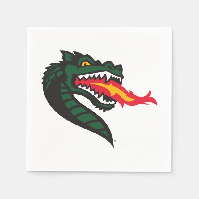 UAB Blazers Fire-Breathing Dragon Mascot Logo Napkins (Front)