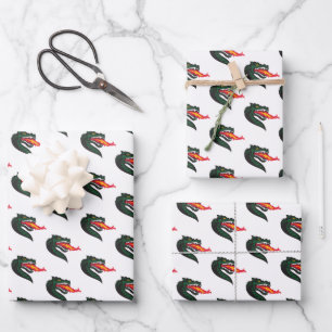 UAB Blazers Fire-Breathing Dragon Mascot Logo Wrapping Paper Sheets
