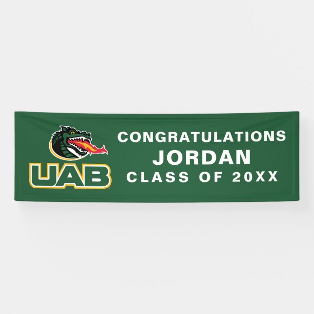 UAB Blazers Logo Dragon Mascot Banner (Horizontal)