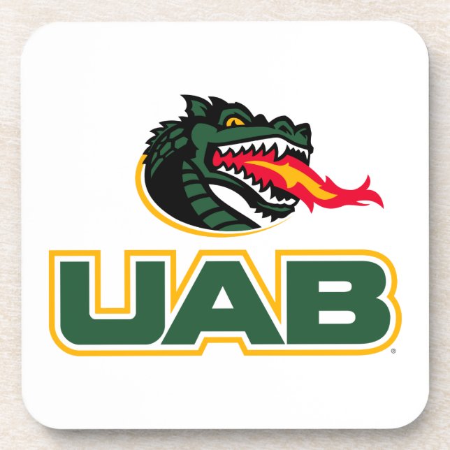 UAB Blazers Logo Dragon Mascot Beverage Coaster (Front)