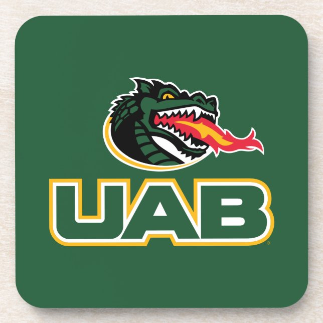 UAB Blazers Logo Dragon Mascot Beverage Coaster (Front)