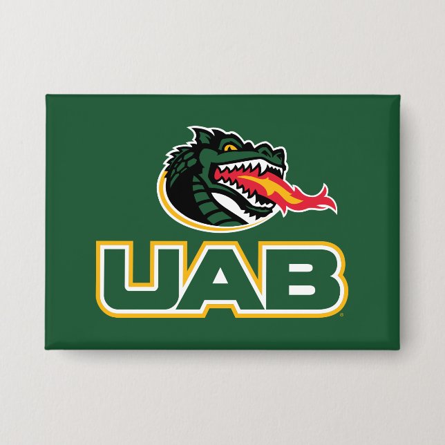 UAB Blazers Logo Dragon Mascot Button (Front)