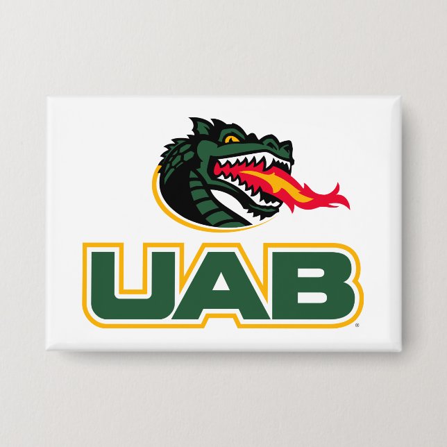 UAB Blazers Logo Dragon Mascot Button (Front)
