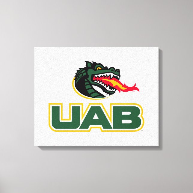 UAB Blazers Logo Dragon Mascot Canvas Print (Front)
