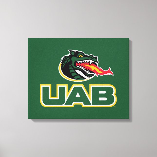 UAB Blazers Logo Dragon Mascot Canvas Print (Front)