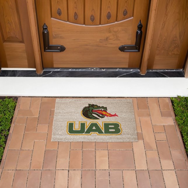 UAB Blazers Logo Dragon Mascot Fiber Doormat (Insitu (Outdoor))