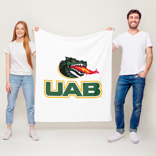 UAB Blazers Logo Dragon Mascot Fleece Blanket (In Situ)