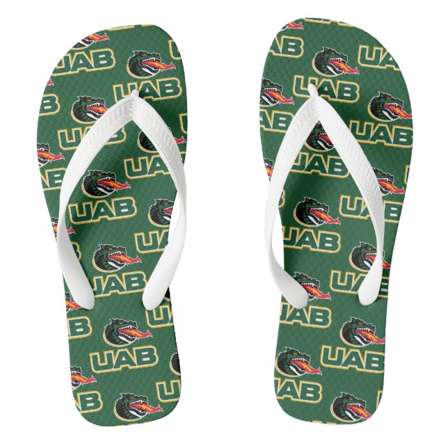 UAB Blazers Logo Dragon Mascot Flip Flops (Footbed)
