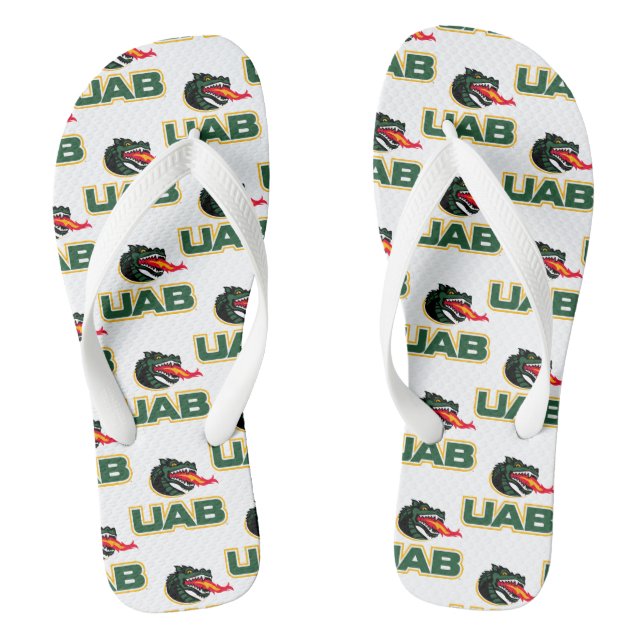 UAB Blazers Logo Dragon Mascot Flip Flops (Footbed)