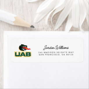 UAB Blazers Logo Dragon Mascot Label