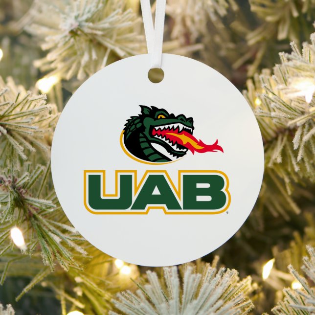 UAB Blazers Logo Dragon Mascot Metal Ornament (Insitu)