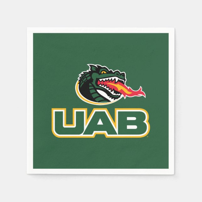 UAB Blazers Logo Dragon Mascot Napkins (Front)