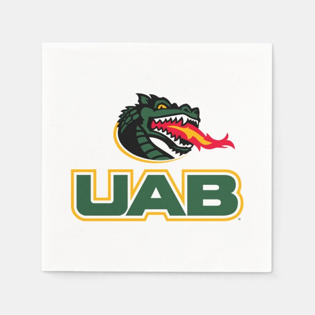 UAB Blazers Logo Dragon Mascot Napkins (Front)
