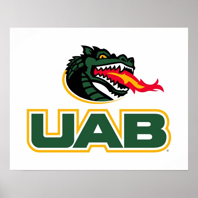 UAB Blazers Logo Dragon Mascot Poster (Front)