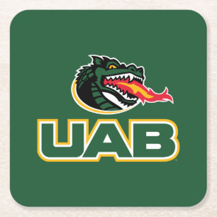 UAB Blazers Logo Dragon Mascot Square Paper Coaster