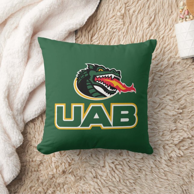 UAB Blazers Logo Dragon Mascot Throw Pillow (Blanket)