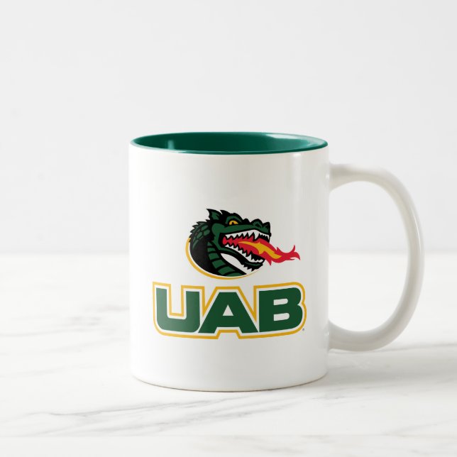 UAB Blazers Logo Dragon Mascot Two-Tone Coffee Mug (Right)