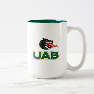 UAB Blazers Logo Dragon Mascot Two-Tone Coffee Mug