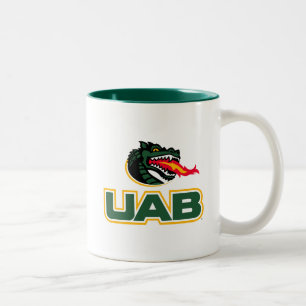 UAB Blazers Logo Dragon Mascot Two-Tone Coffee Mug