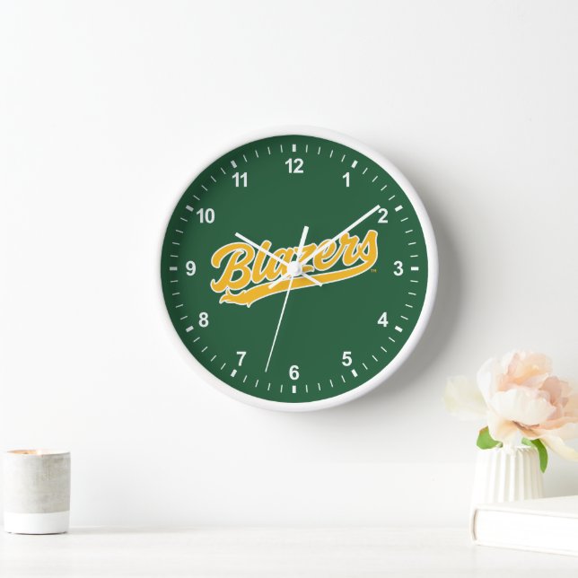 UAB Blazers Official Script Logo Clock (Home)