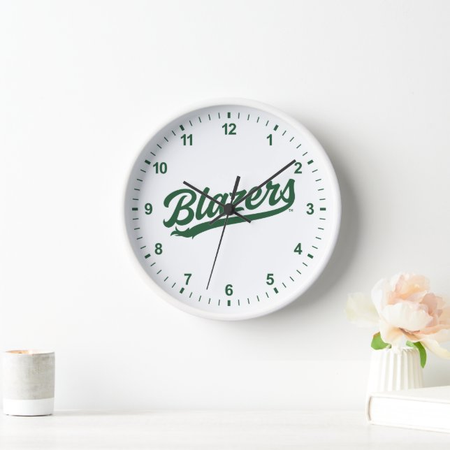 UAB Blazers Official Script Logo Clock (Home)