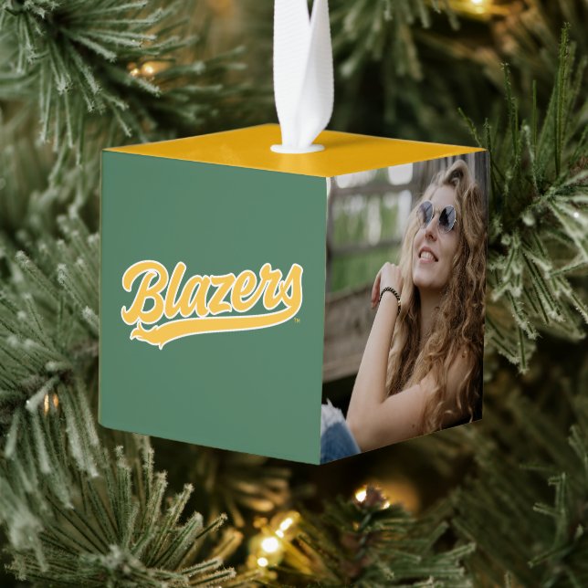 UAB Blazers Official Script Logo Cube Ornament (Tree)