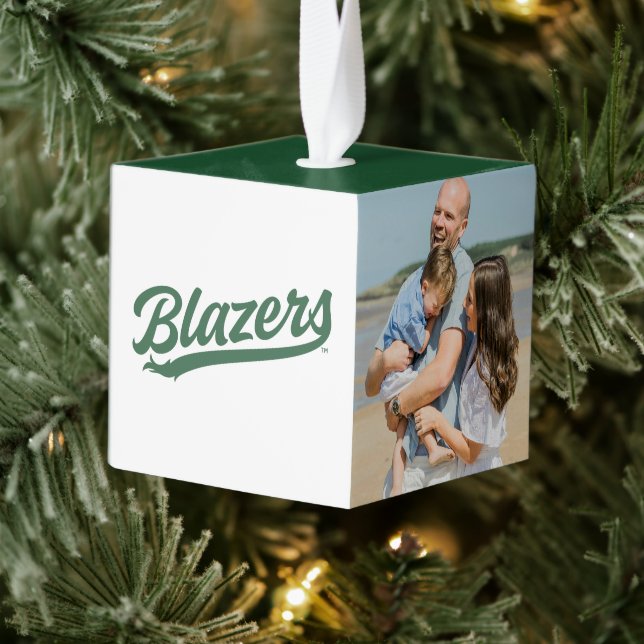 UAB Blazers Official Script Logo Cube Ornament (Tree)