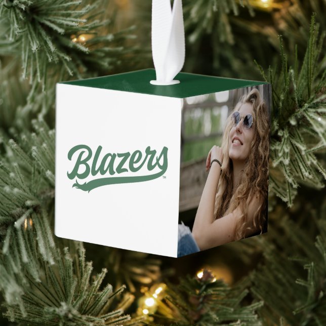 UAB Blazers Official Script Logo Cube Ornament (Tree)