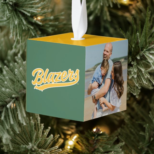 UAB Blazers Official Script Logo Cube Ornament (Tree)