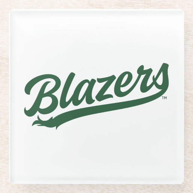 UAB Blazers Official Script Logo Glass Coaster (Front)
