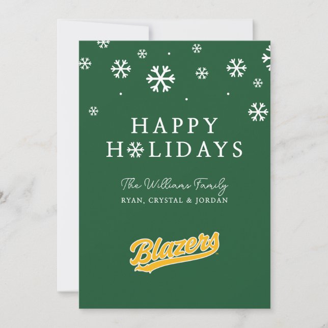UAB Blazers Official Script Logo Holiday Card (Front)