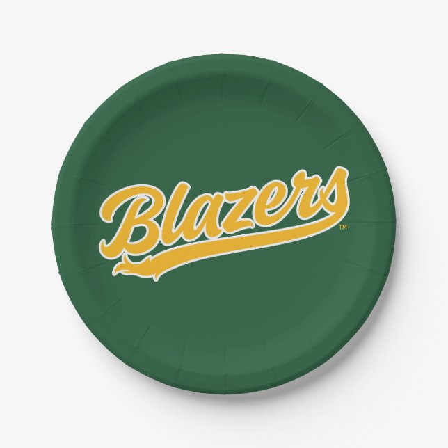 UAB Blazers Official Script Logo Paper Plates (Front)