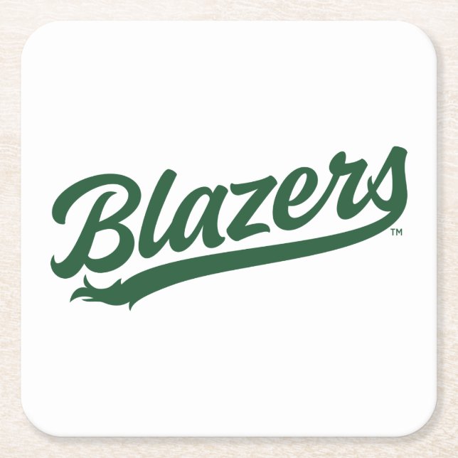 UAB Blazers Official Script Logo Square Paper Coaster (Front)