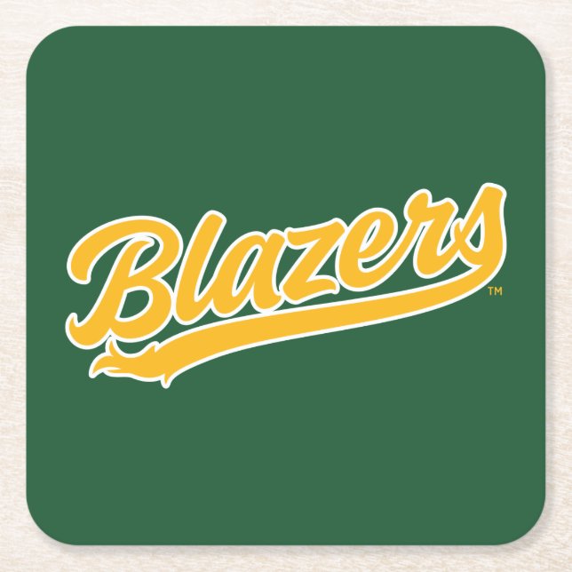 UAB Blazers Official Script Logo Square Paper Coaster (Front)