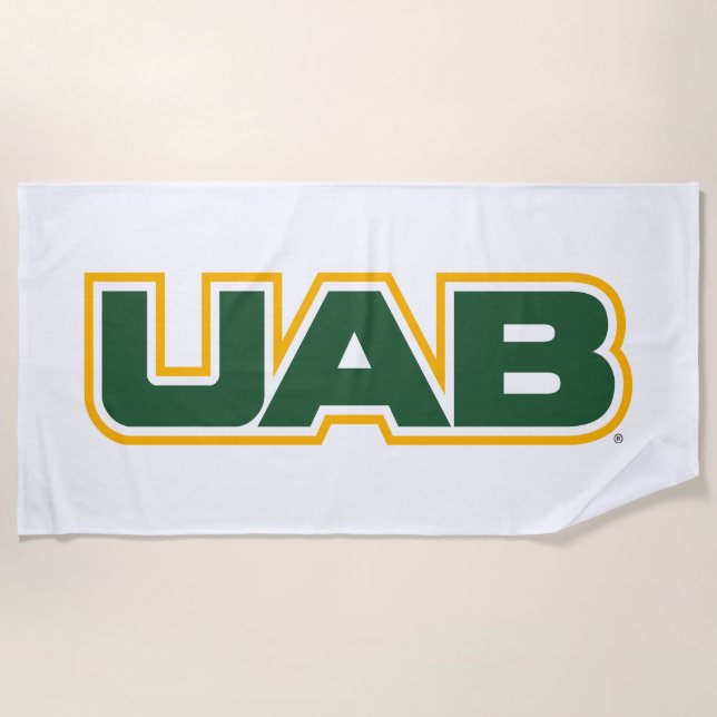 UAB Bold Block Letter Logo Beach Towel (Front)