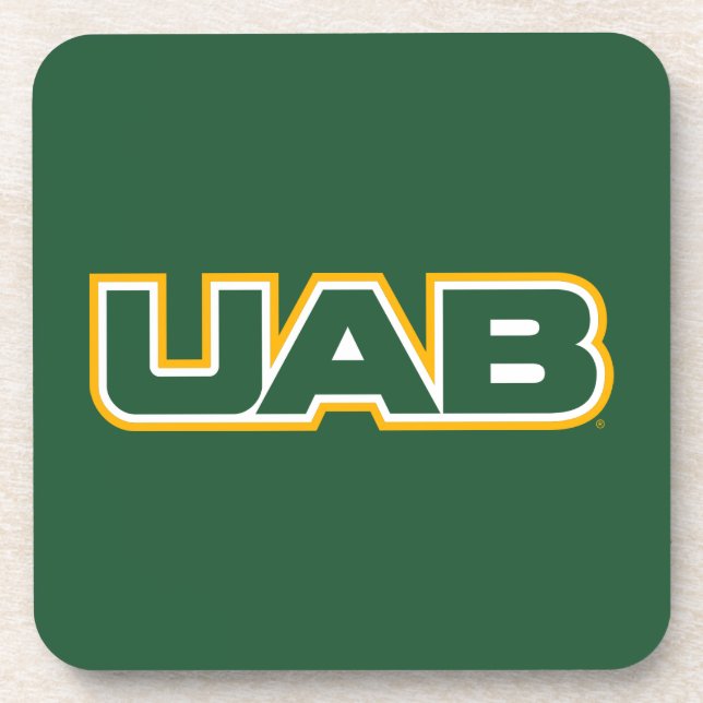 UAB Bold Block Letter Logo Beverage Coaster (Front)