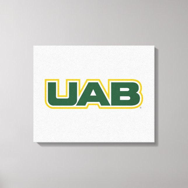 UAB Bold Block Letter Logo Canvas Print (Front)