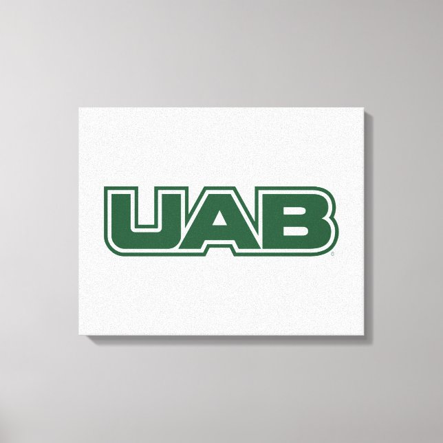 UAB Bold Block Letter Logo Canvas Print (Front)