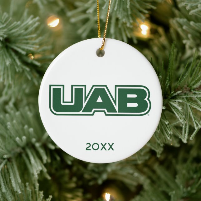 UAB Bold Block Letter Logo Ceramic Ornament (Tree)