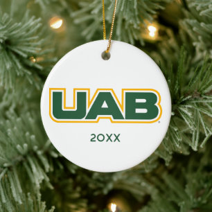 UAB Bold Block Letter Logo Ceramic Ornament