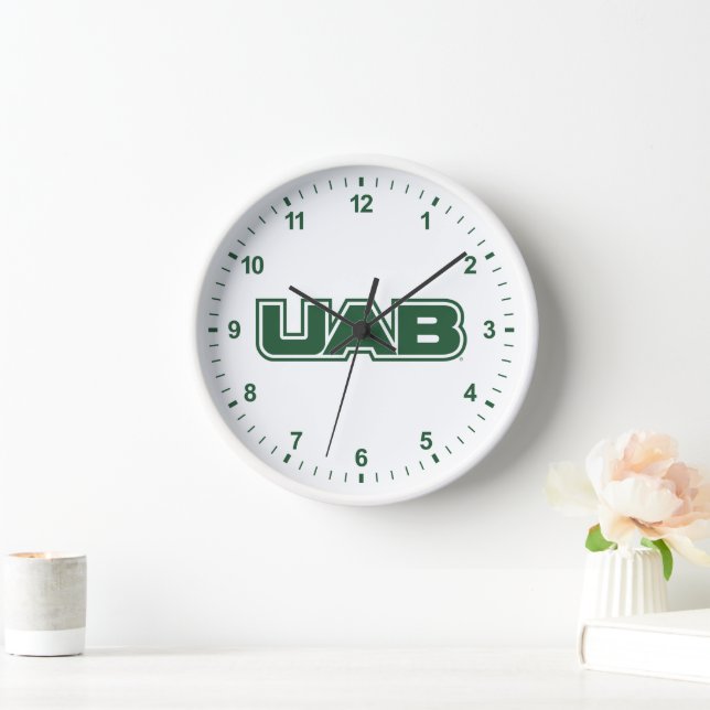 UAB Bold Block Letter Logo Clock (Home)