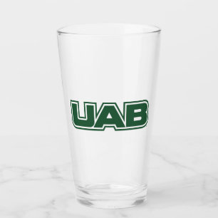 UAB Bold Block Letter Logo Glass