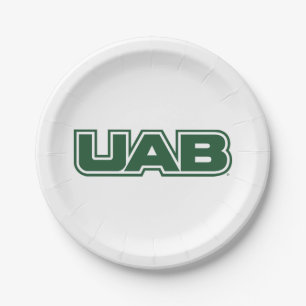 UAB Bold Block Letter Logo Paper Plates