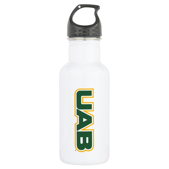 UAB Bold Block Letter Logo Stainless Steel Water Bottle (Front)
