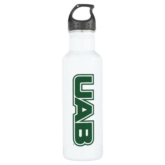 UAB Bold Block Letter Logo Stainless Steel Water Bottle (Front)