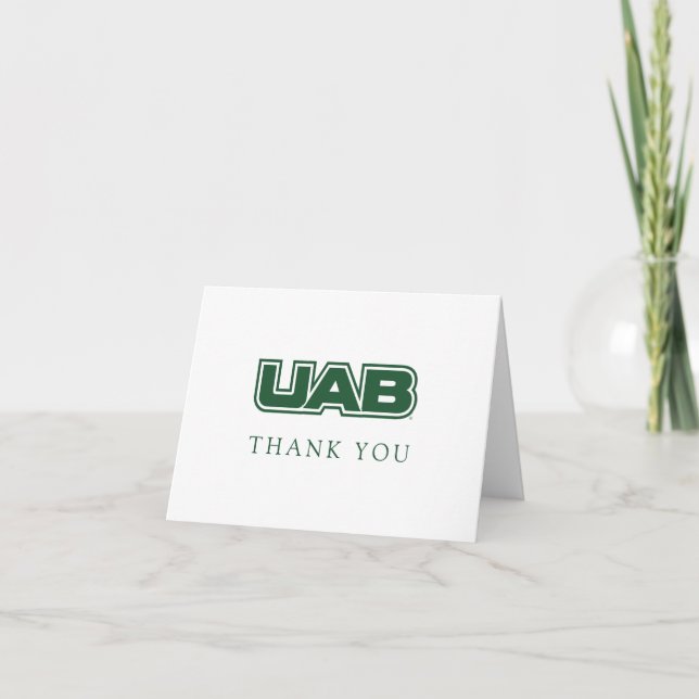 UAB Bold Block Letter Logo Thank You Card (Front)
